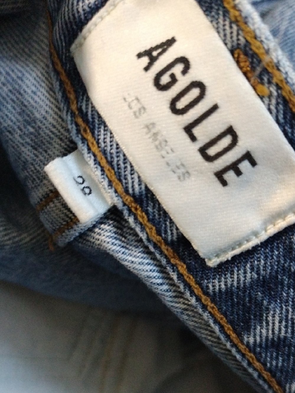 Agolde Classic  High Wasted Straight Leg Jeans in Light Blue Denim - Picture 5 of 7